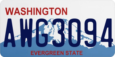 WA license plate AWG3094