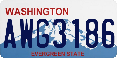 WA license plate AWG3186