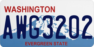 WA license plate AWG3202