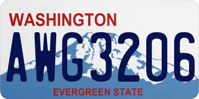 WA license plate AWG3206