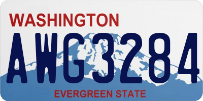 WA license plate AWG3284