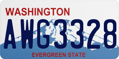 WA license plate AWG3328