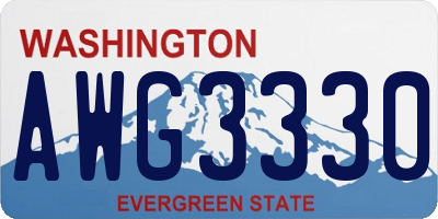 WA license plate AWG3330