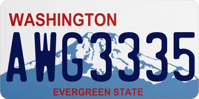 WA license plate AWG3335