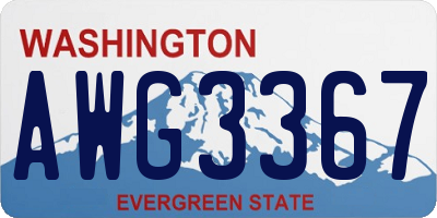 WA license plate AWG3367