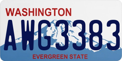 WA license plate AWG3383