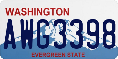 WA license plate AWG3398