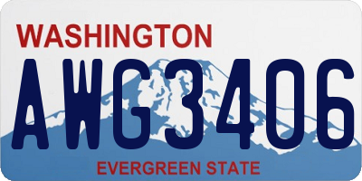 WA license plate AWG3406
