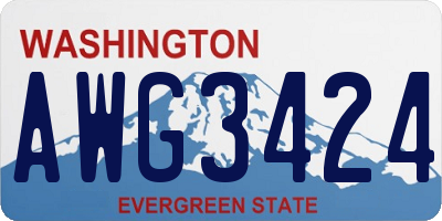 WA license plate AWG3424