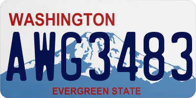 WA license plate AWG3483