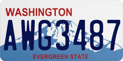 WA license plate AWG3487