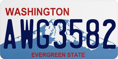 WA license plate AWG3582