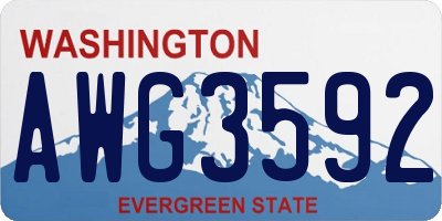 WA license plate AWG3592