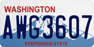 WA license plate AWG3607