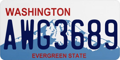 WA license plate AWG3689