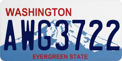 WA license plate AWG3722