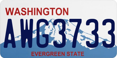 WA license plate AWG3733