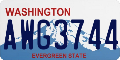 WA license plate AWG3744