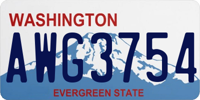 WA license plate AWG3754