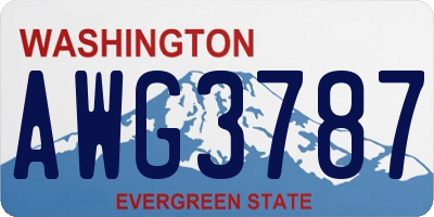 WA license plate AWG3787