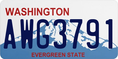 WA license plate AWG3791