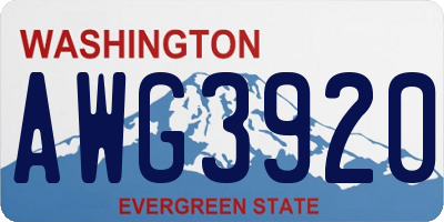 WA license plate AWG3920