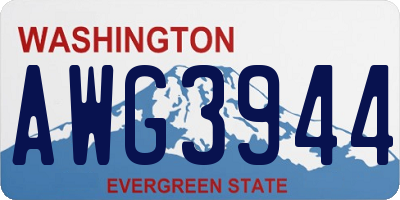 WA license plate AWG3944