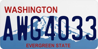 WA license plate AWG4033