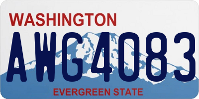 WA license plate AWG4083
