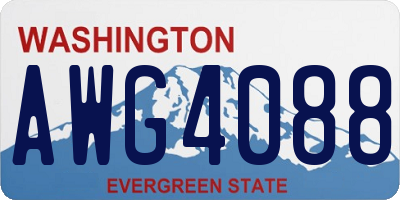 WA license plate AWG4088