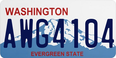WA license plate AWG4104