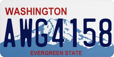 WA license plate AWG4158