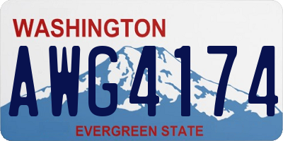 WA license plate AWG4174