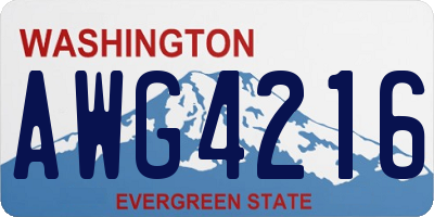 WA license plate AWG4216