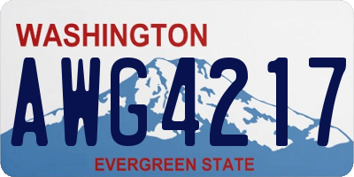 WA license plate AWG4217