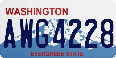 WA license plate AWG4228
