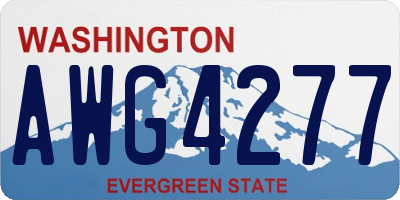 WA license plate AWG4277