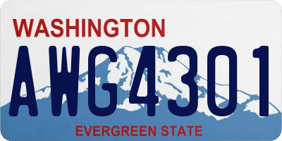 WA license plate AWG4301