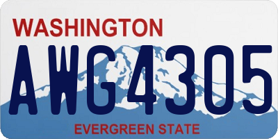 WA license plate AWG4305
