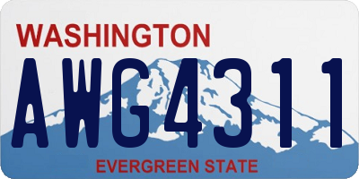 WA license plate AWG4311
