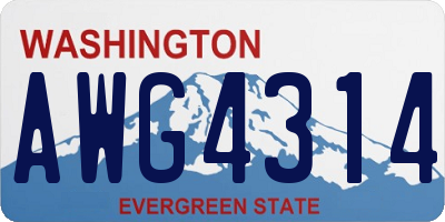WA license plate AWG4314