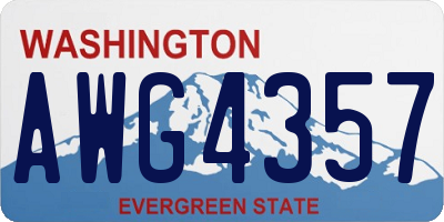 WA license plate AWG4357