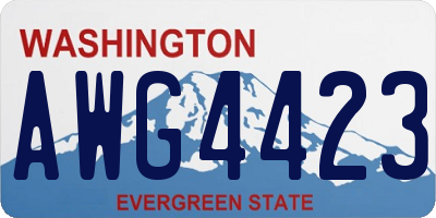 WA license plate AWG4423