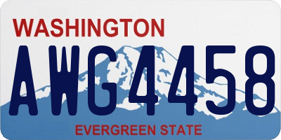 WA license plate AWG4458