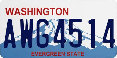 WA license plate AWG4514
