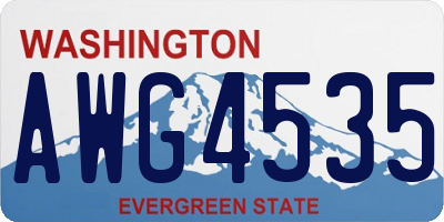 WA license plate AWG4535