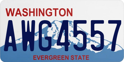 WA license plate AWG4557