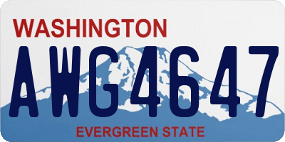 WA license plate AWG4647