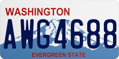 WA license plate AWG4688