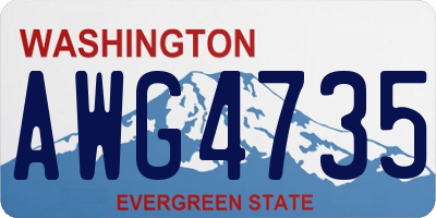 WA license plate AWG4735